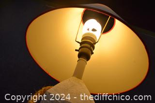 Working Red and White Wood Lamps - 12 in dia x 20 in 