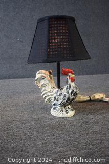 Working Rooster Lamp - 9 in dia x 14 in