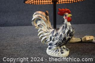Working Rooster Lamp - 9 in dia x 14 in