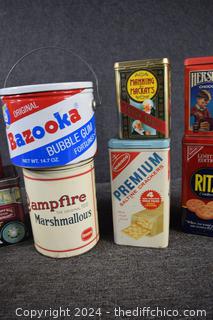 12 Advertisement Tins