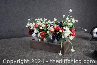 3 Buckets w/Artificial Flowers
