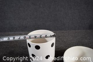 Black and Whte Lenox Bowl plus Vase