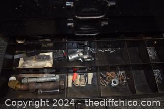 3 Drawer Metal Organizer  plus Contents - 17 in x 12 in 8 1/2 in