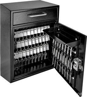 NEW -$120- Mail Boss Locking Security 105 Position Key Cabinet Dropbox, Keyed Lock, Black