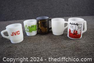 5 Fire King Vintage Mugs