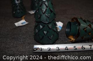 New 4 Metal Christmas Tree Candle Holders