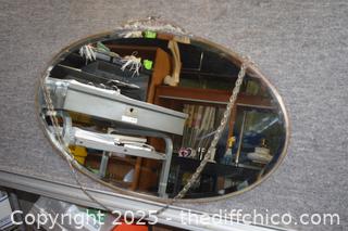 Vintage Beveled Hanging Mirror-27in x 17 1/2in