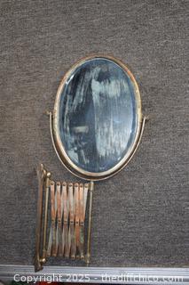 Vintage Wall Hanging Shaving Beveled Mirror-13in x 25in