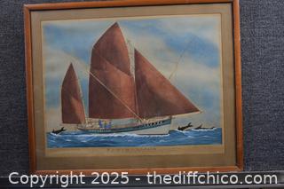 Framed Original Emile Pajot Art - 29 1/2in x 24in