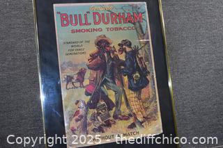 Black Memorabilia Bull Durham Framed Poster