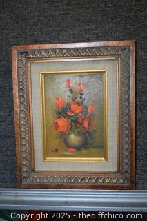 Vintage Framed Signed Painting- 9in x 11in