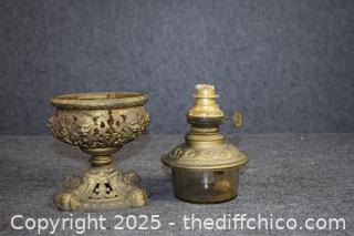 Vintage Brass Oil Lamp