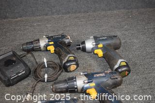 4 Working Drills - 1 battery plus 1 charger