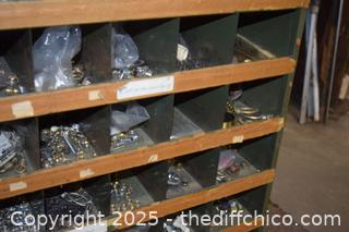 Metal Organizer plus Contents - 35in x 12in x 42in