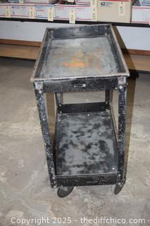 Rolling Metal Cart - 31in x 17in x 32in
