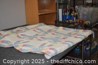 Hand Made Quilt-needs cleaning-80in x 101in