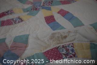 Hand Made Quilt-needs cleaning-80in x 101in