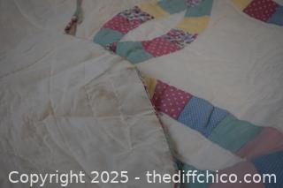 Hand Made Quilt-needs cleaning-80in x 101in