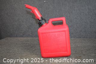 Red Plastic Gas Container