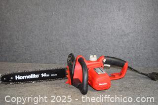 Electric 14in Working Homelite Chain Saw
