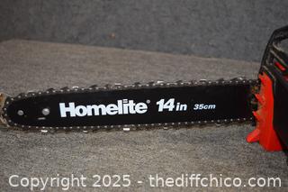 Electric 14in Working Homelite Chain Saw