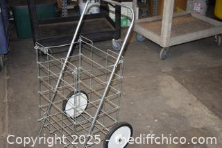 Folding Rolling Shopping Cart - 16in x 12in x 27in