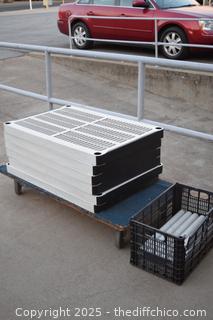 Plastic Shelving Unit-6 shelves-18 legs-36in x 24in