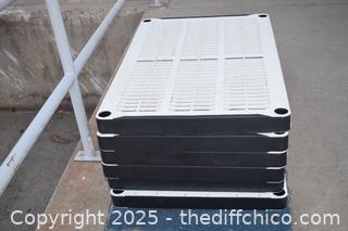 Plastic Shelving Unit-6 shelves-18 legs-36in x 24in