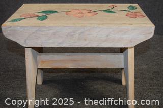 Wood Step Stool - 16in x 9in x 13in