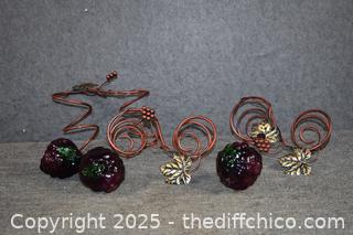 Wine Bottle Holders plus Grape Decorations