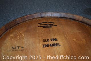 22in dia Wood Wine Barrel Lazy Susan