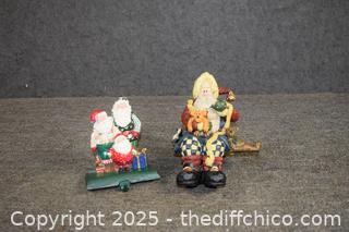 2 Christmas Fireplace Stocking Holders