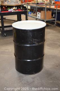 Metal Barrel w/lid -23in dia