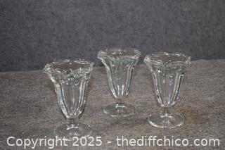 3 Heavy Ice Cream Sundae Glasses