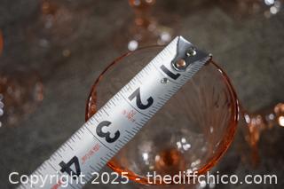 8 Pink Wine Glasses