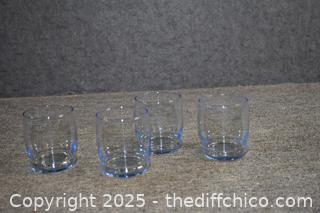 4 Vintage Sky Blue Glasses