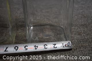 4 Clear Glass Canisters plus Lids
