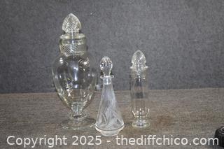3 Clean Glass Canisters plus Lids