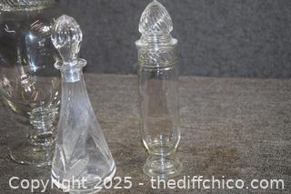 3 Clean Glass Canisters plus Lids