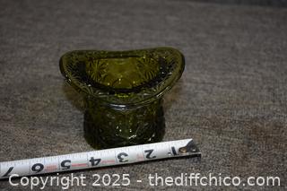 Fenton Green Glass Hop Hat.