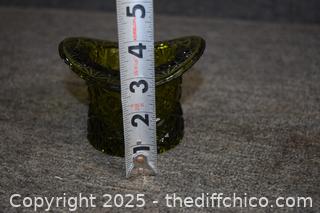 Fenton Green Glass Hop Hat.