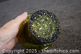 Fenton Green Glass Hop Hat.
