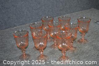 9 Pink Wine Glasses