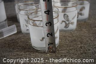 Vintage Bar Set-Ice Bucket plus 6 Glasses-see pictures