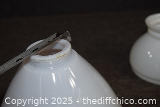 2 White Glass Shades