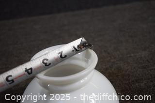 2 White Glass Shades