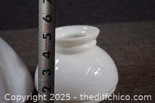 2 White Glass Shades