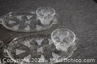 6 Glass Grape Snack Sets plus 7 extra glasses