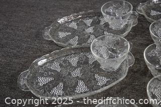 6 Glass Grape Snack Sets plus 7 extra glasses