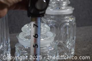 3 Clear Glass Canisters